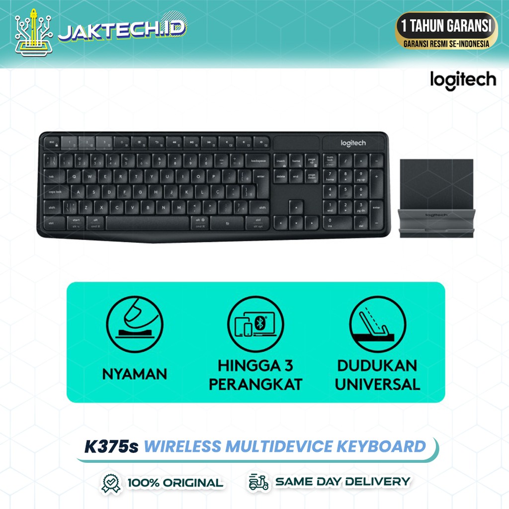 Logitech K375s Wireless Keyboard MultiDevice Keyboard Tablet Smartphone