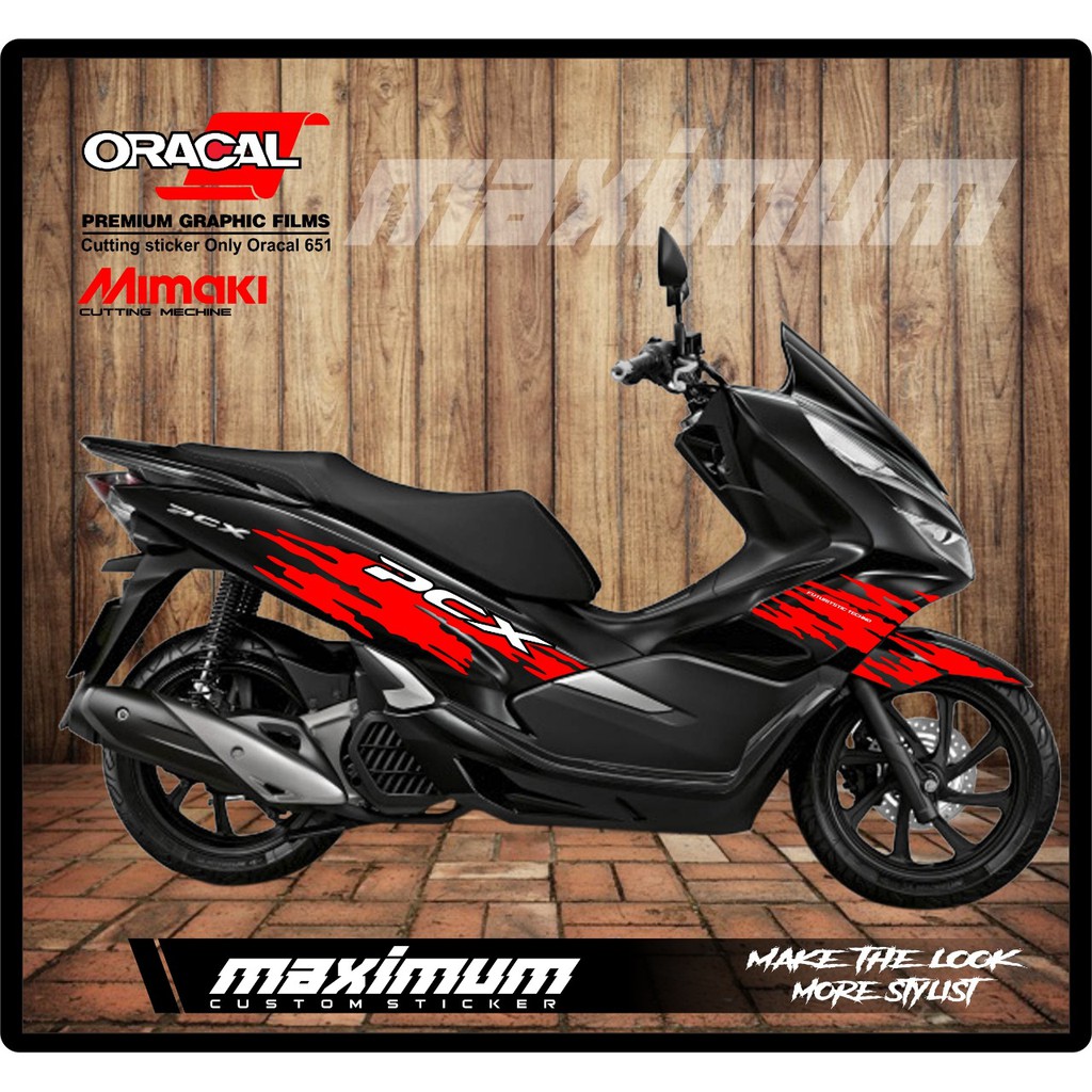 CUTTING STICKER PCX - STRIPING PCX MERAH