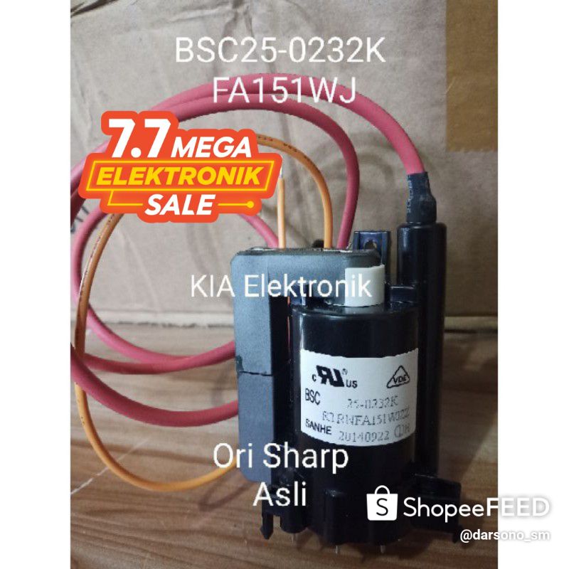 Flyback TV Sharp Slim Piccolo 21inc RTRNFA151WJZZ Plaiback BSC25-0232K Flibek FA151 Plibek 21" Sharp