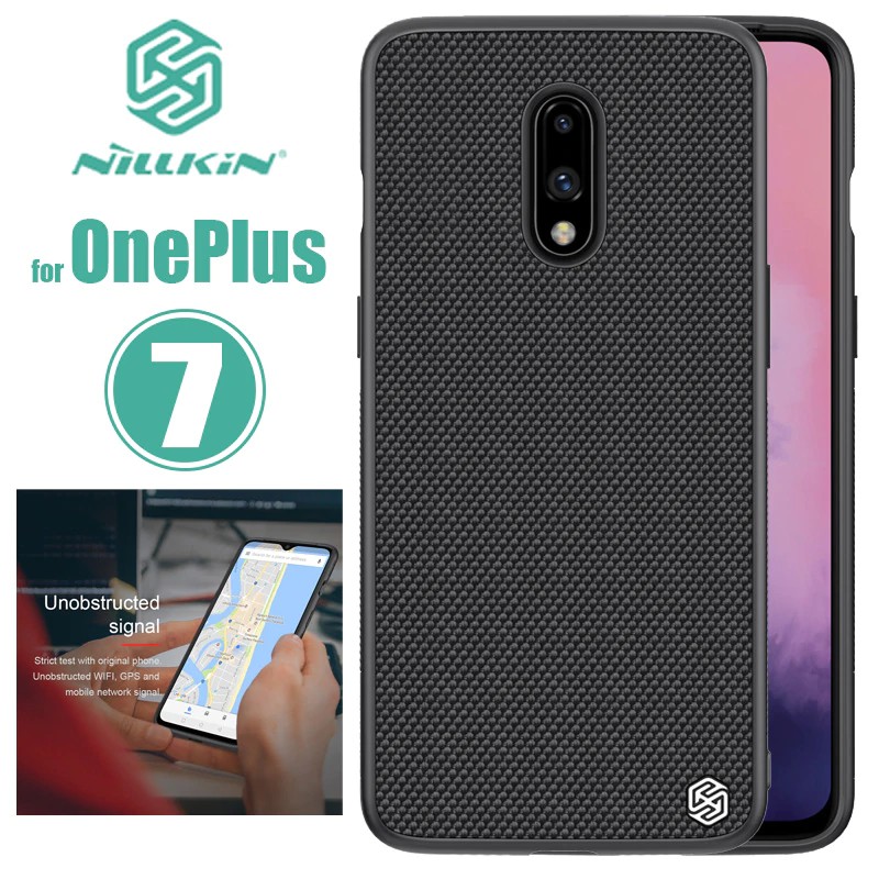 Oneplus 7 Case Nillkin 3D Textured Nylon Back Cover Oneplus7 Soft Edge Shockproof TPU Phone Case