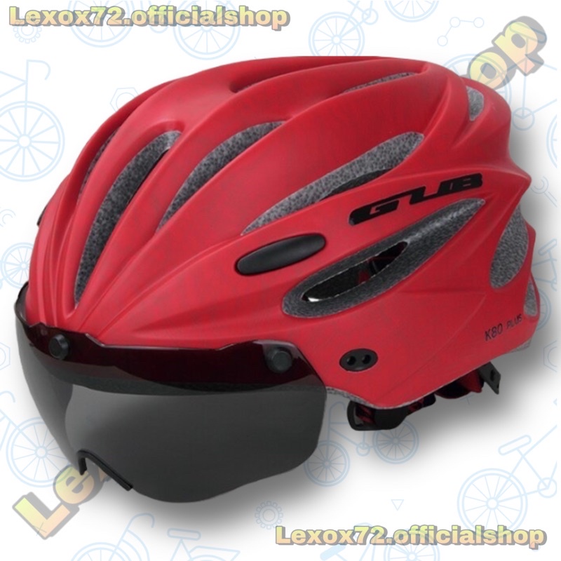 GUB Helm Sepeda Cycling Visor Aero EPS Magnetic Removable Lens - K80 Plus - Red