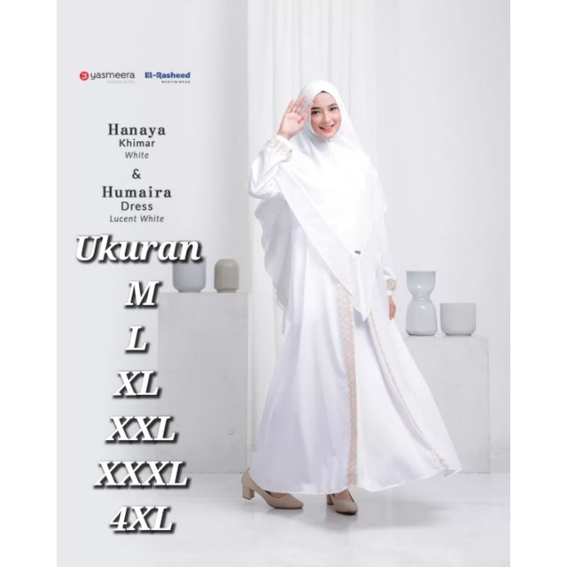 HANAYA SYARI PUTIH PLUS KHIMAR CERUTY 2 LAYER UKURAN M - L - XL - XXL - XXXL - 4XL GAMIS HITAM PUTIH BUSUI POLOS DRESS SET MURAH KEKINIAN TERMURAH BERKUALITAS BUSUI TERBARU SET HIJAB IBU IBU PESTA FASHION MUSLIM KONDANGAN SERAGAMAN HAJI UMROH VIRAL 2024