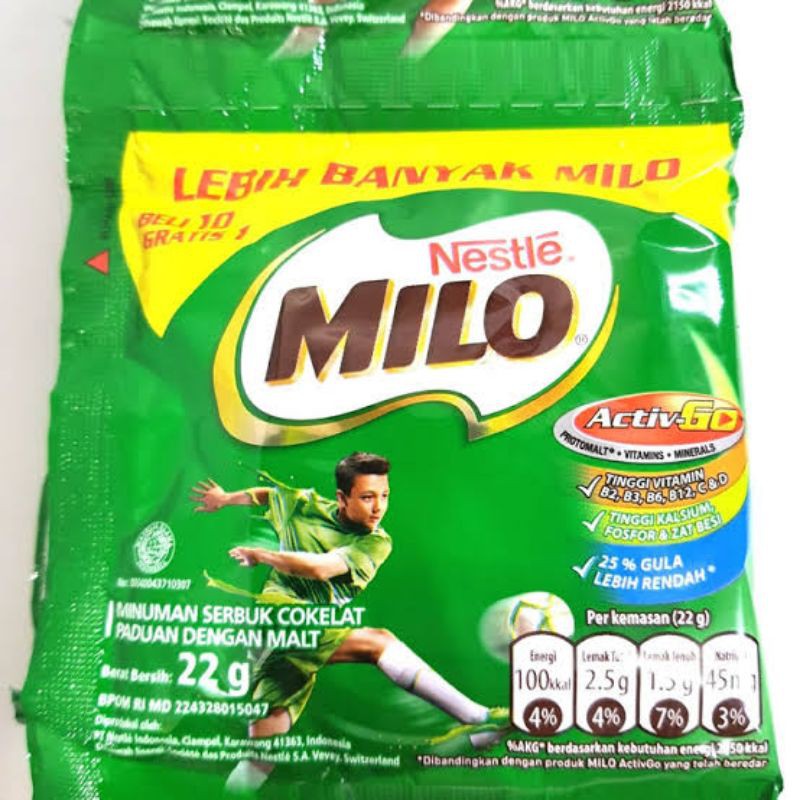 

Milo Aktiv-Go 22gr isi 10 + 1 Sachet Super Murah