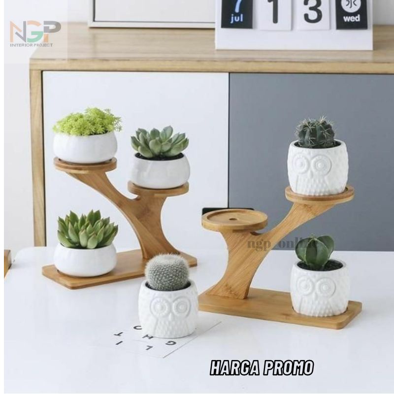 Rak hiasan kayu unik model Ranting