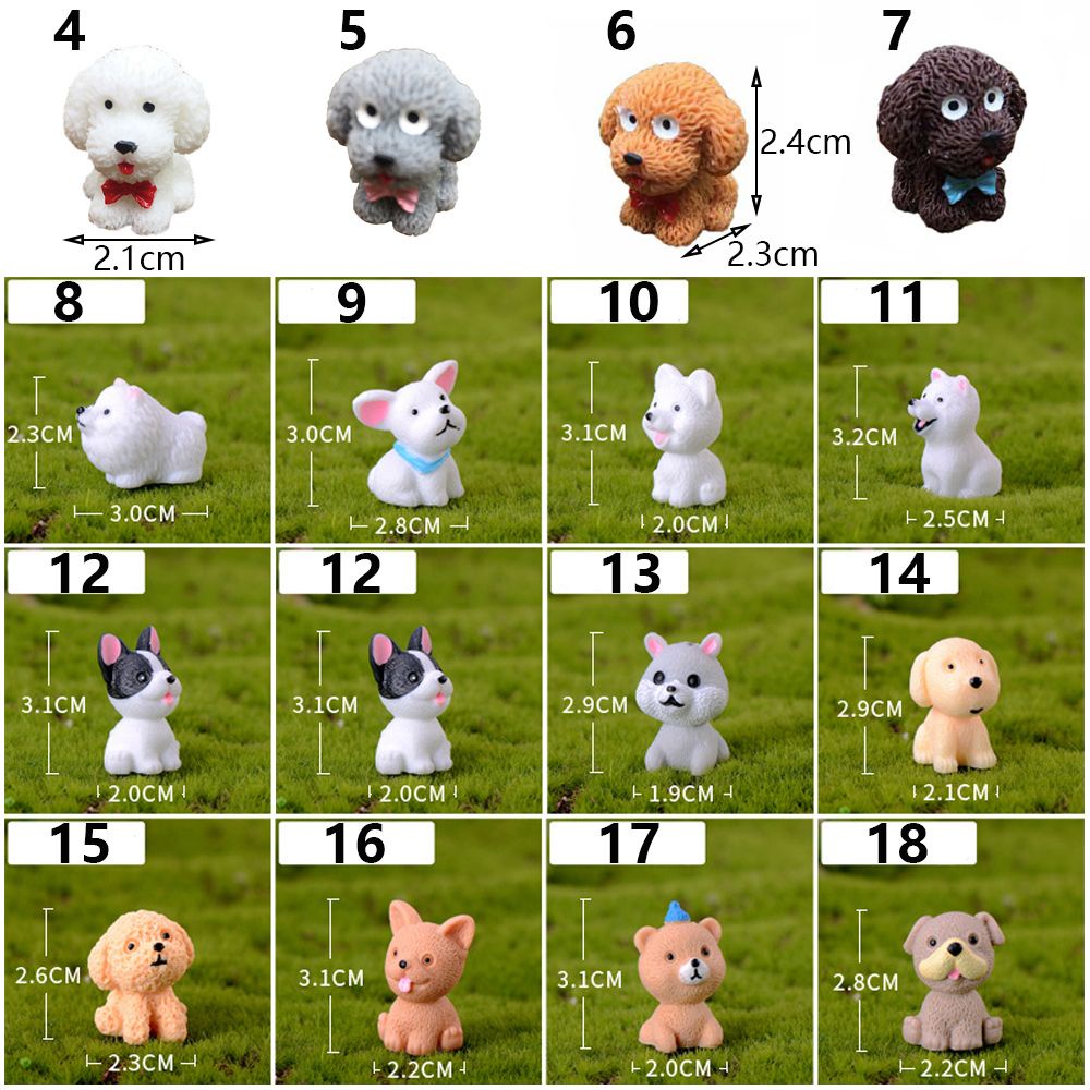 Chookey Miniatur Kartun Anak Anjing Bahan Resin Dekorasi Lanskap Mikro / Bonsai / Rumah Boneka