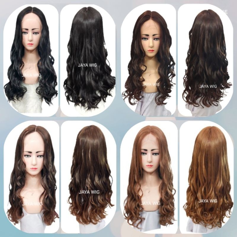 Lace Wig Rambut Palsu Wanita Curly Panjang Halus Lembut Seperti Rambut Asli