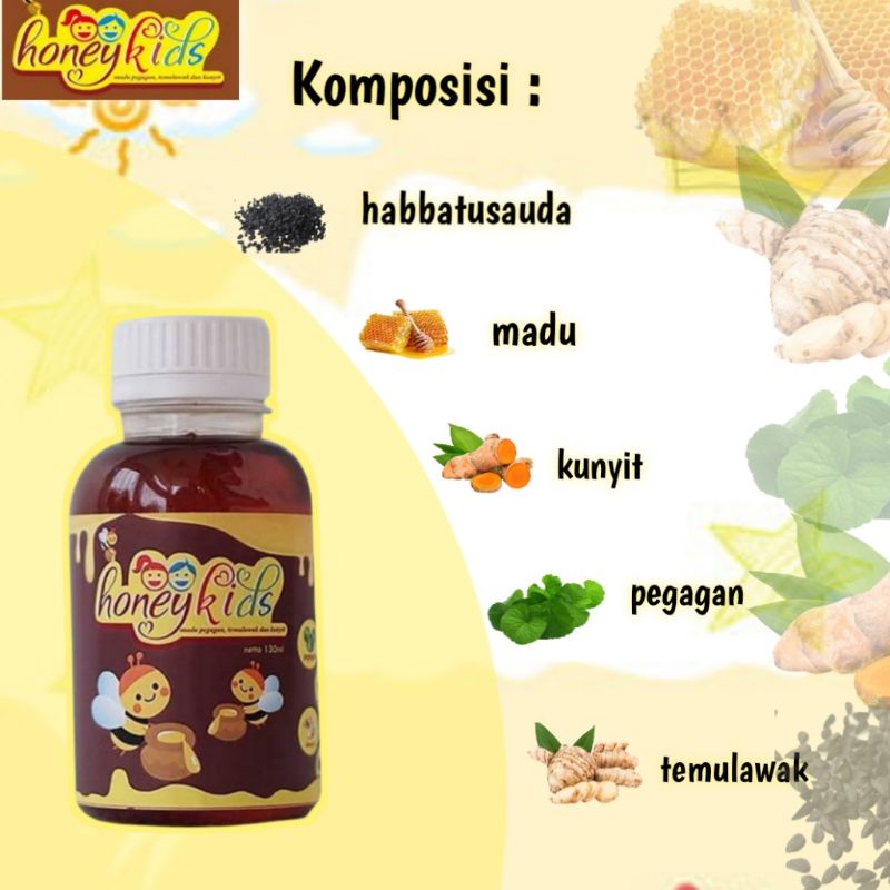 Madu Gemuk Badan dan Penambah Nafsu Makan Anak Honeykids 130 ml