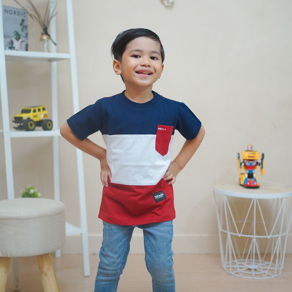 Kaos Anak Laki - laki Premium Original Premium Branded | Mevla Kids - Sakha Navy