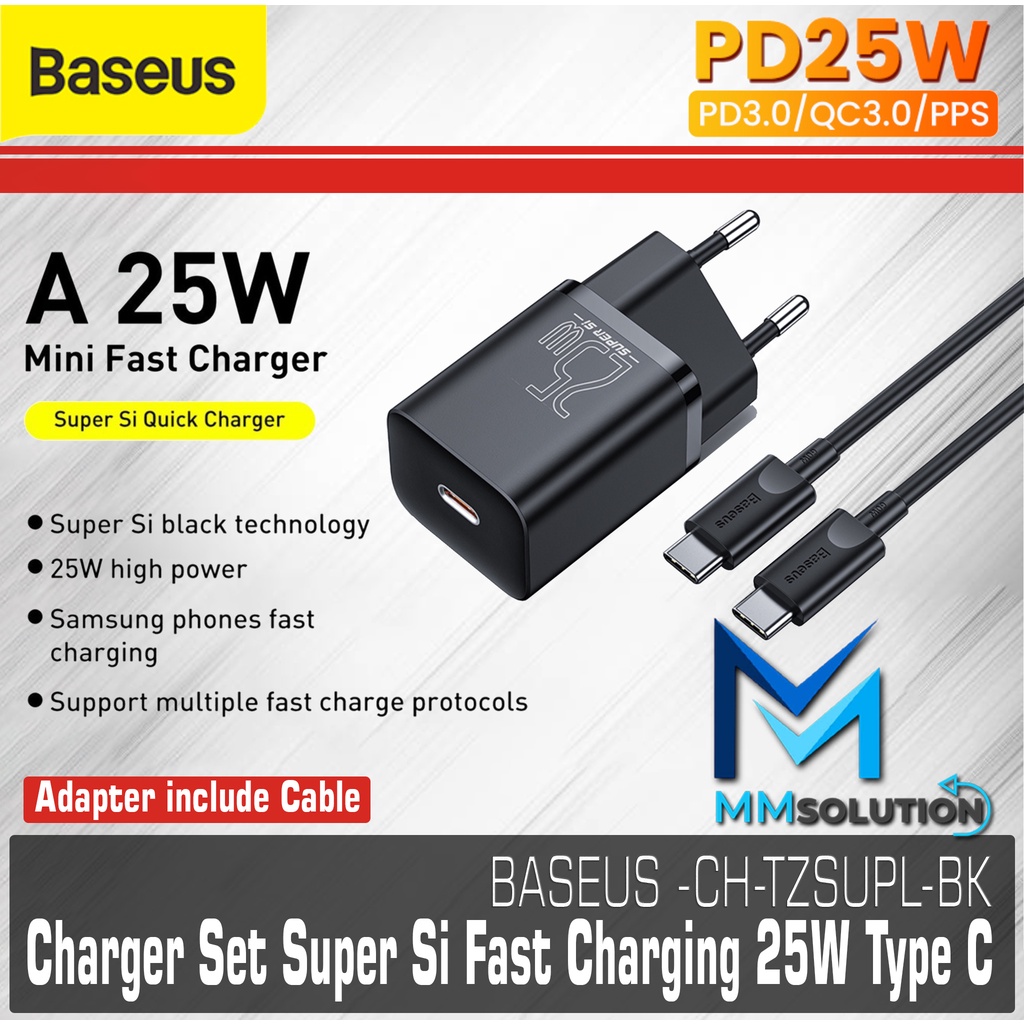 Kepala Charger Type C PD BASEUS Quick Charger 25W Super Si ORIGINAL