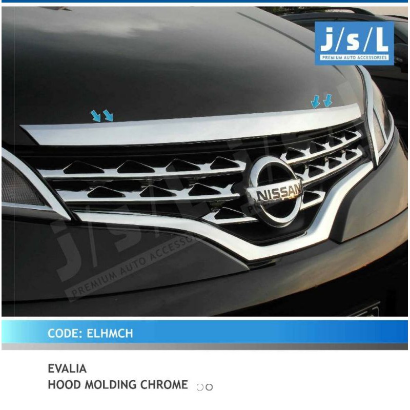 hood molding / list kap mesin Evalia chrome jsl