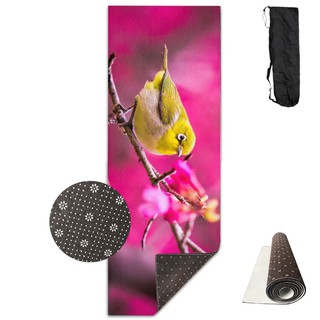 Karpet Alas Yoga Motif Bunga Burung Warna Kuning Merah Shopee