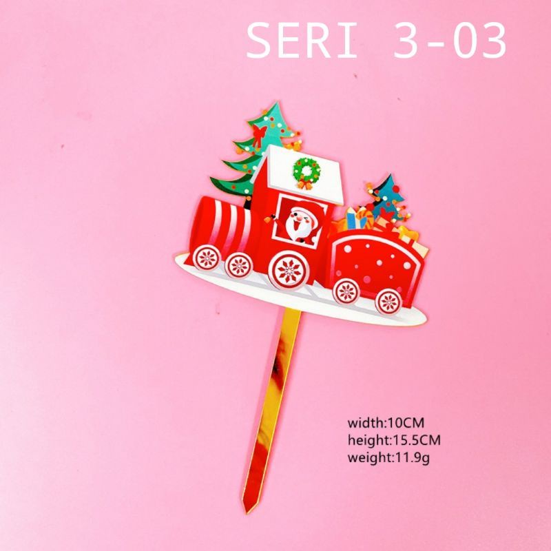 TOPPER NATAL HIASAN KUE MERRY CHRISTMAS DEKORASI NATAL UNYU SERI 3