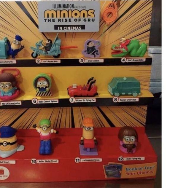 Minion 2 Happy Meal McDonald 2022 Despicable Me 3 Ori segel Minion Tray Mcdonald