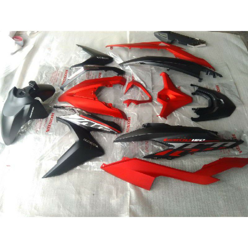 paketan full set body halus vario 150 All New LED 2020 sampai 2021 hitam merah doff