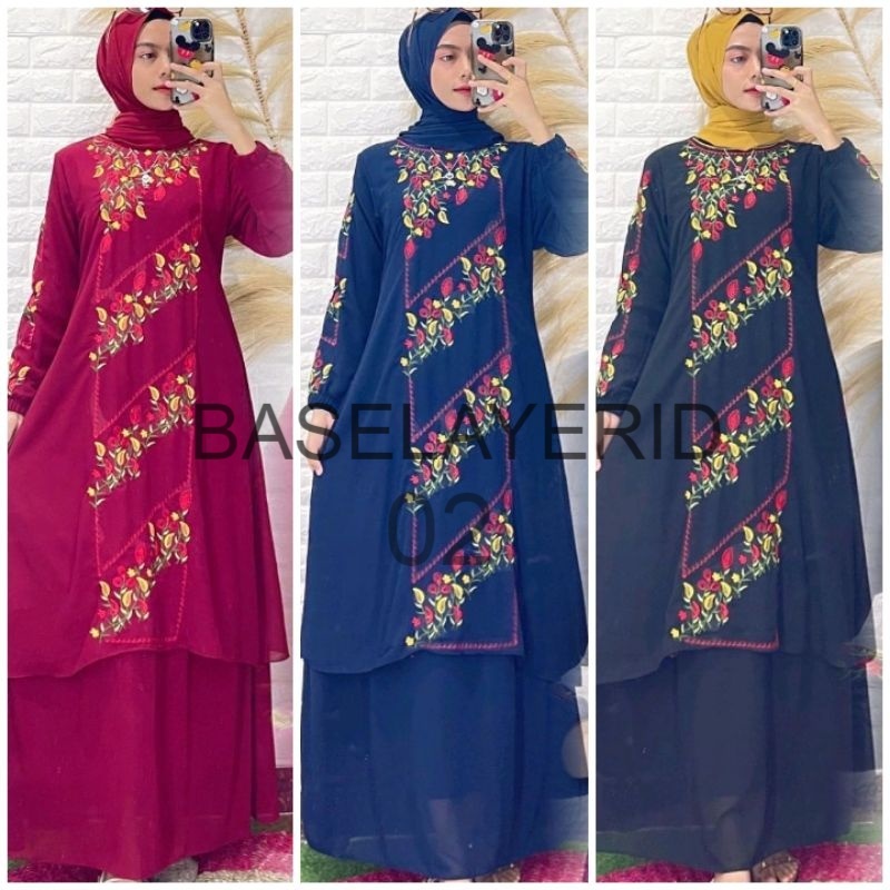 Baju Kurung Gamis Bordir Terbaru Mewah Ceruty Ceruti Seruty Seruti Babydoll Baby doll Babydol Premiu