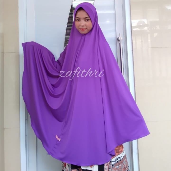 Jilbab Bergo Super Jumbo Jersey Ori Zafithri-Purple Ped