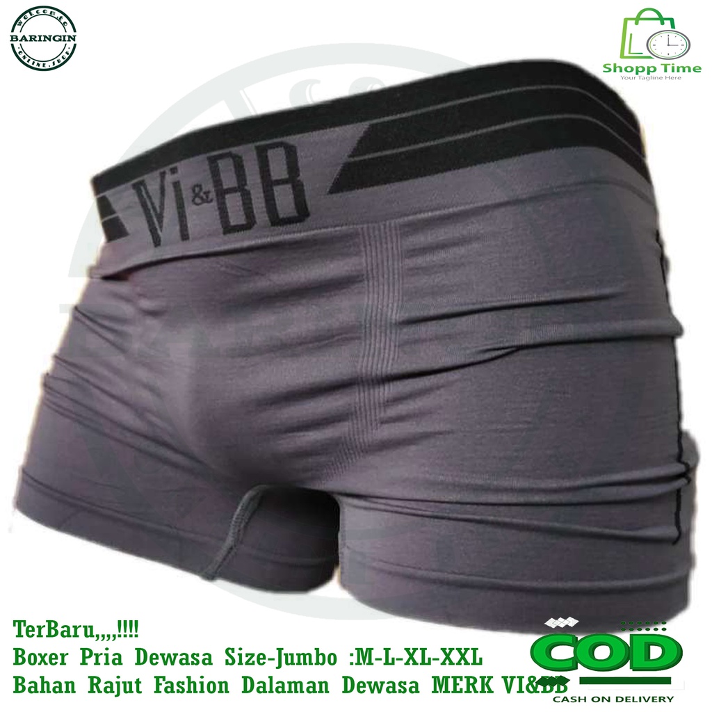 ISI 6 PCS BOXER PRIA DEWASA RAJUT Celana Boxer Pria Dewasa VI &amp; BB Rajut Premium