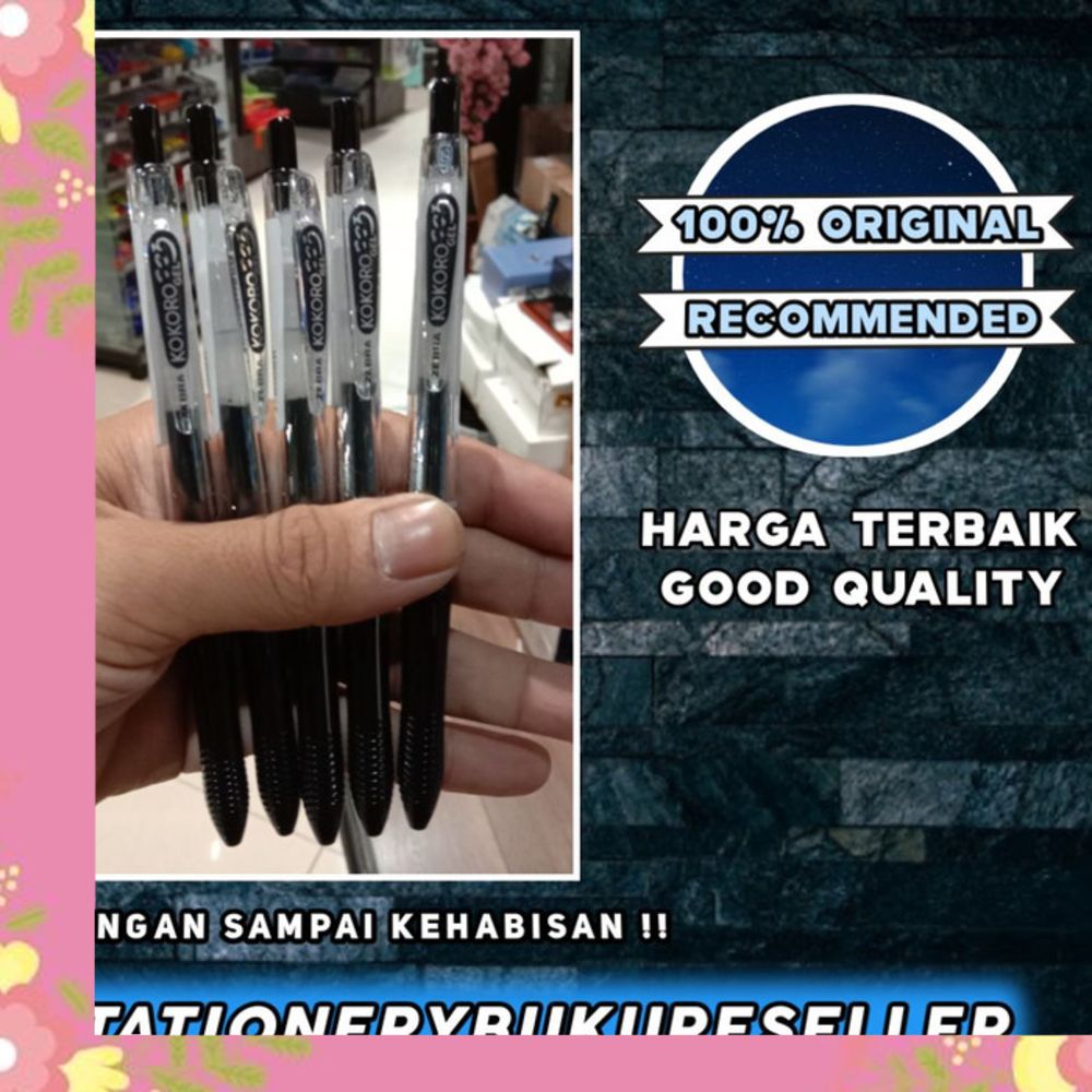 

Kokoro gel pen 0.5 hitam /pcs