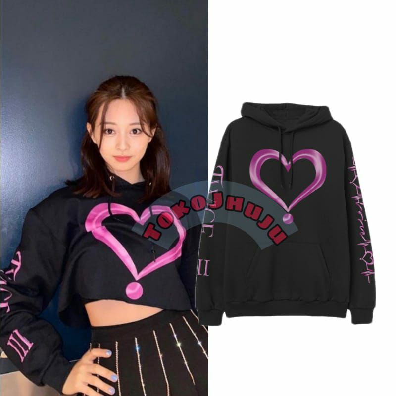 Jaket Hoodie Jumper Twice Tsuyu style WORLD TOUR 2022 LOS ANGELES LOVE PINK + Sablon tangan