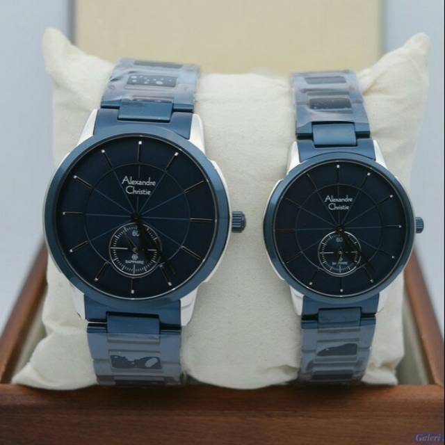 Jam Tangan Couple Alexandre Christie Original AC 8546 Blue