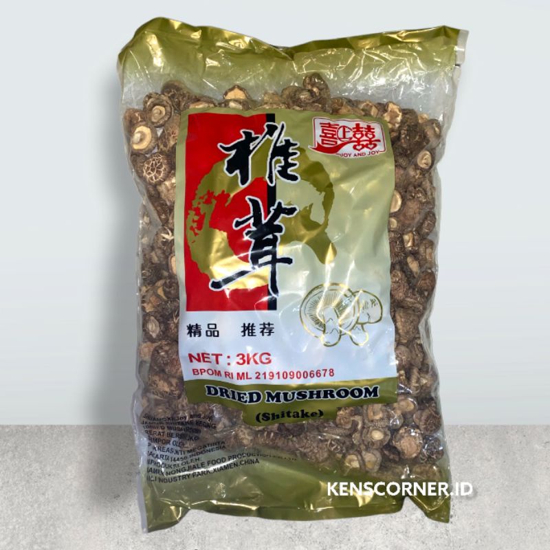 Dried Mushroom Shitake Joy and Joy / Jamur Hioko Shitake Kering Premium Import