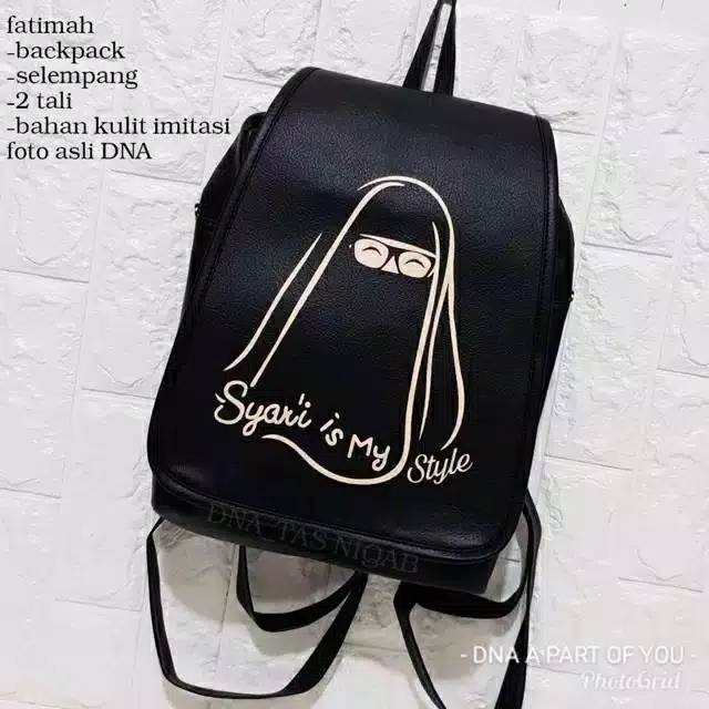 Tas Ransel Fhasion Muslimah Bisa Diselempang  Digendong Hitam