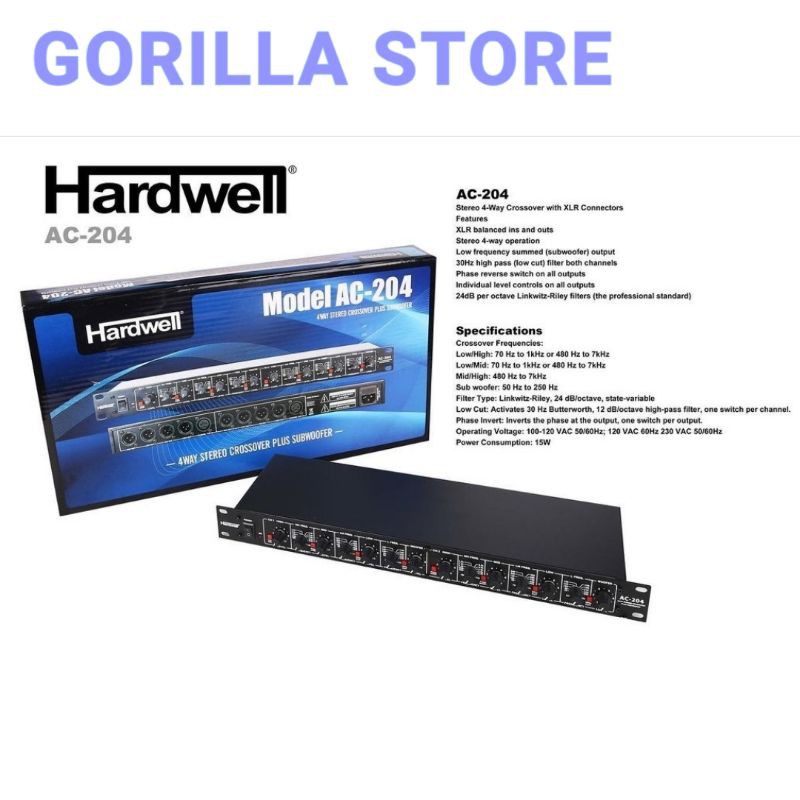 Crossover Hardwell AC 204 - 4Way Stereo Crossover Plus Subwoofer