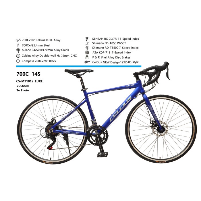 Sepeda celcius balap ROADBIKE LUXE 700c ukuran 50