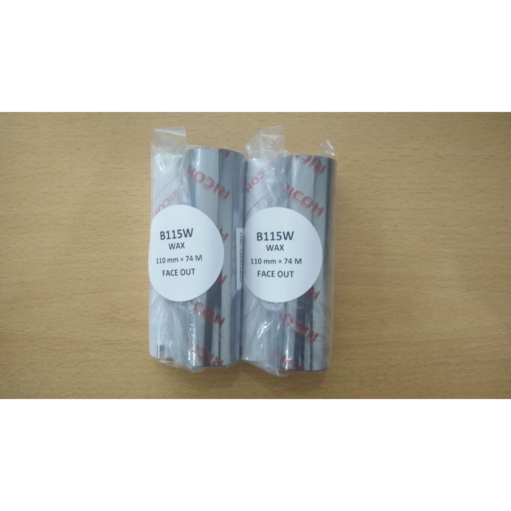 Ribbon Barcode Ricoh B115W Wax 110mm x 74m Face Out