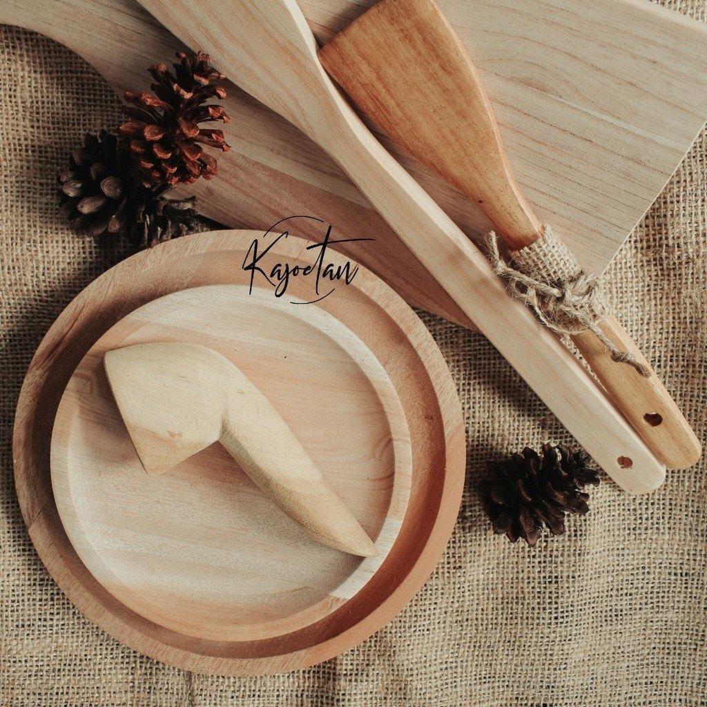 Welirang Hampers - Telenan Kayu, Spatula/sutil Kayu, Cobek Kayu, Ulekan Kayu