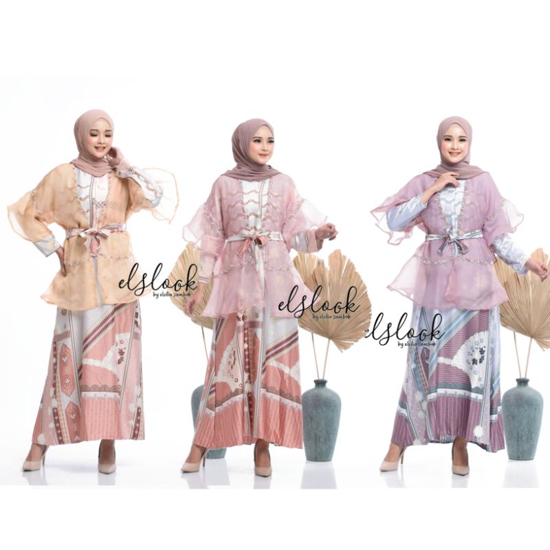 nagita dress by elslook maxmara dress outer organza payet vanilla hijab dress