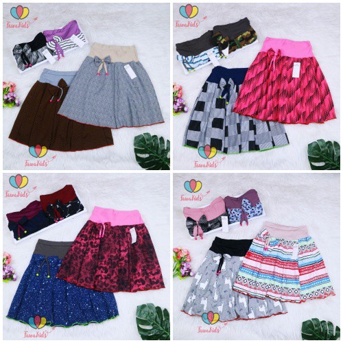 Rok Pita Bianca uk 6-7 Tahun / Motif Anak Perempuan Cewek Skirt Pendek Polos Import Best Quality