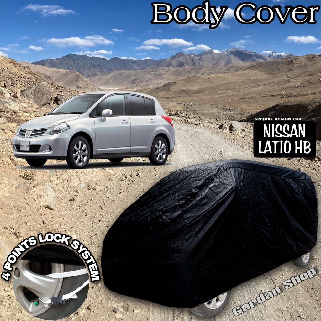 Sarung Mobil NISSAN LATIO HB Hitam POLOS Body Cover Nissan Latio Hb Full Black