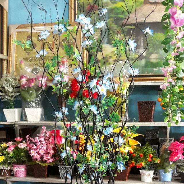 Bambu Ulir Bunga Bambu Bunga Artifisial Bunga Anyelir-biru