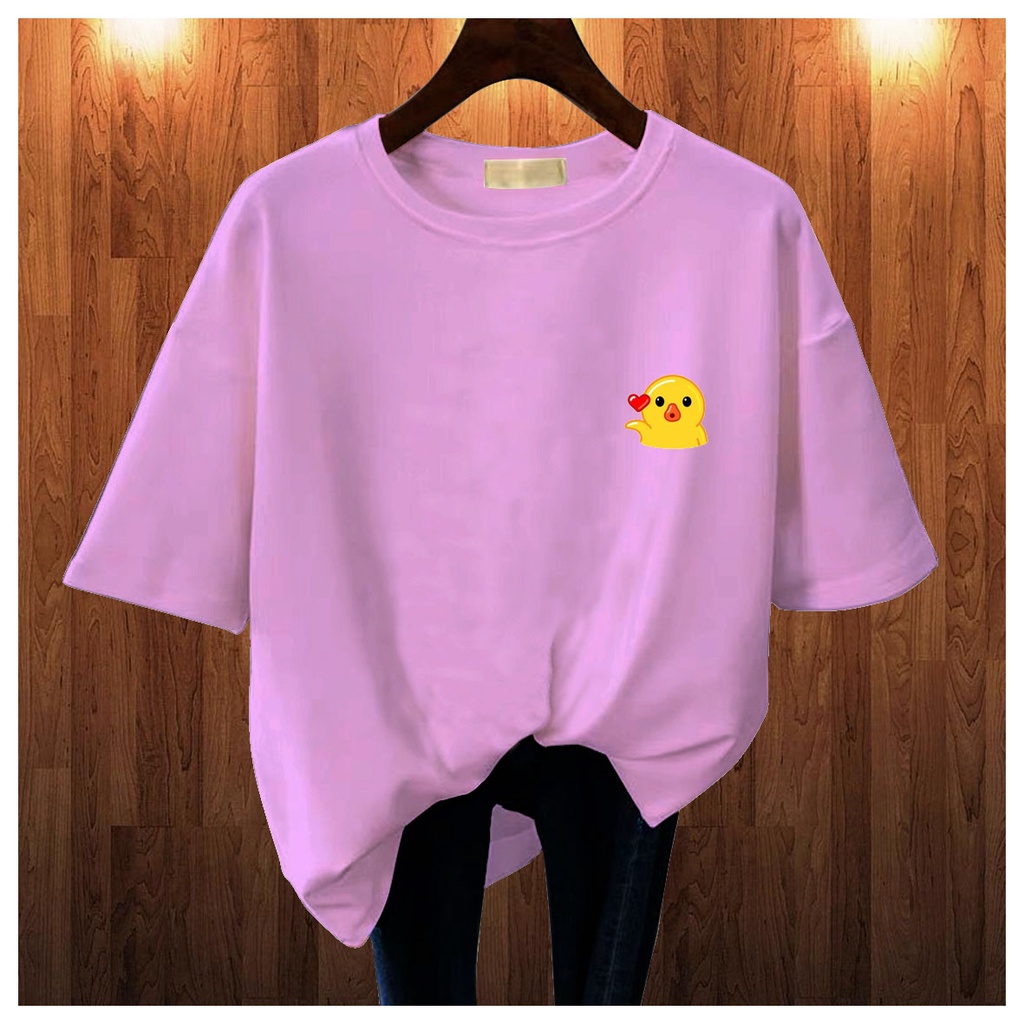 CALVIERO SHOP - BAJU KAOS ATASAN WANITA PRINT DUCK LOVE GALAXY PRINT