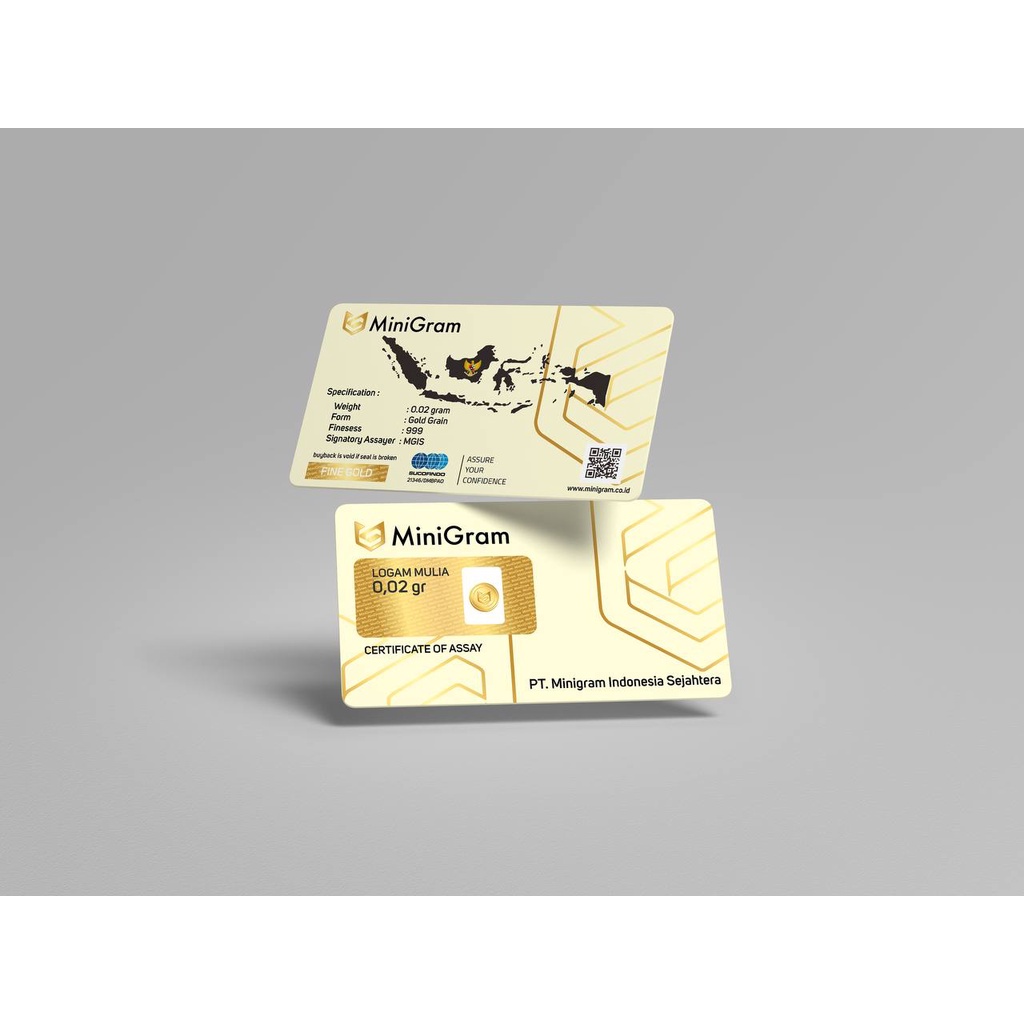 TAO Distributor Agen Resmi MINIGRAM Logam Mulia Emas Murni 24k Sertifikat Resmi 0.02 gram