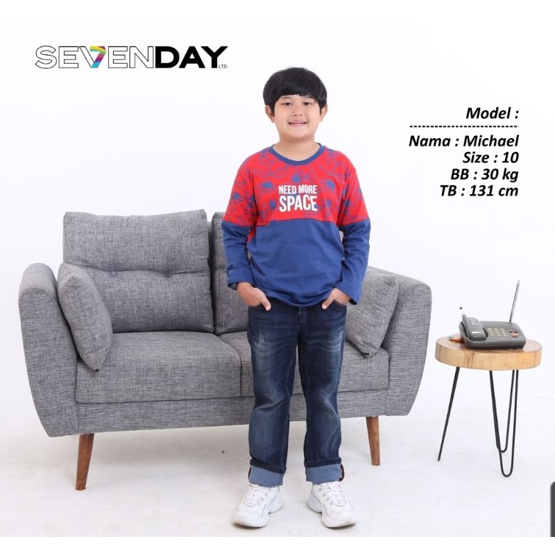 KSHFASHION I Kaos Premium Distro Lengan Panjang Anak Laki laki I T-Shirt Anak savenday 7-12 Tahun