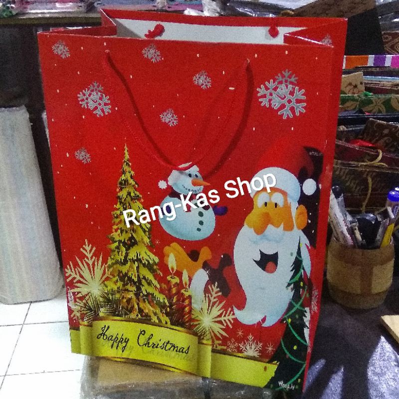 

Paper bag Christmas Natal Biskuit Laminating karton