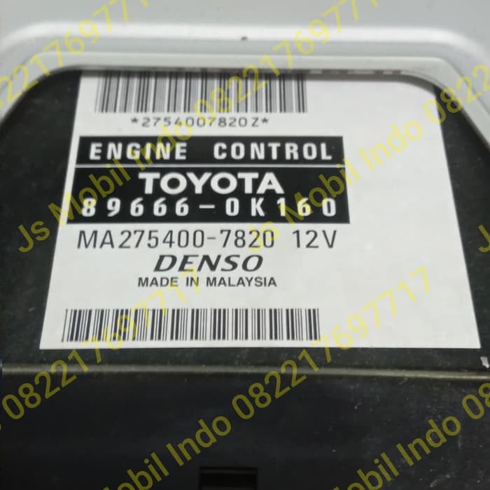 Komputer Computer Ecu Toyota Innova 89666-0K160 Original 2011 2012 2013 2014 2015
