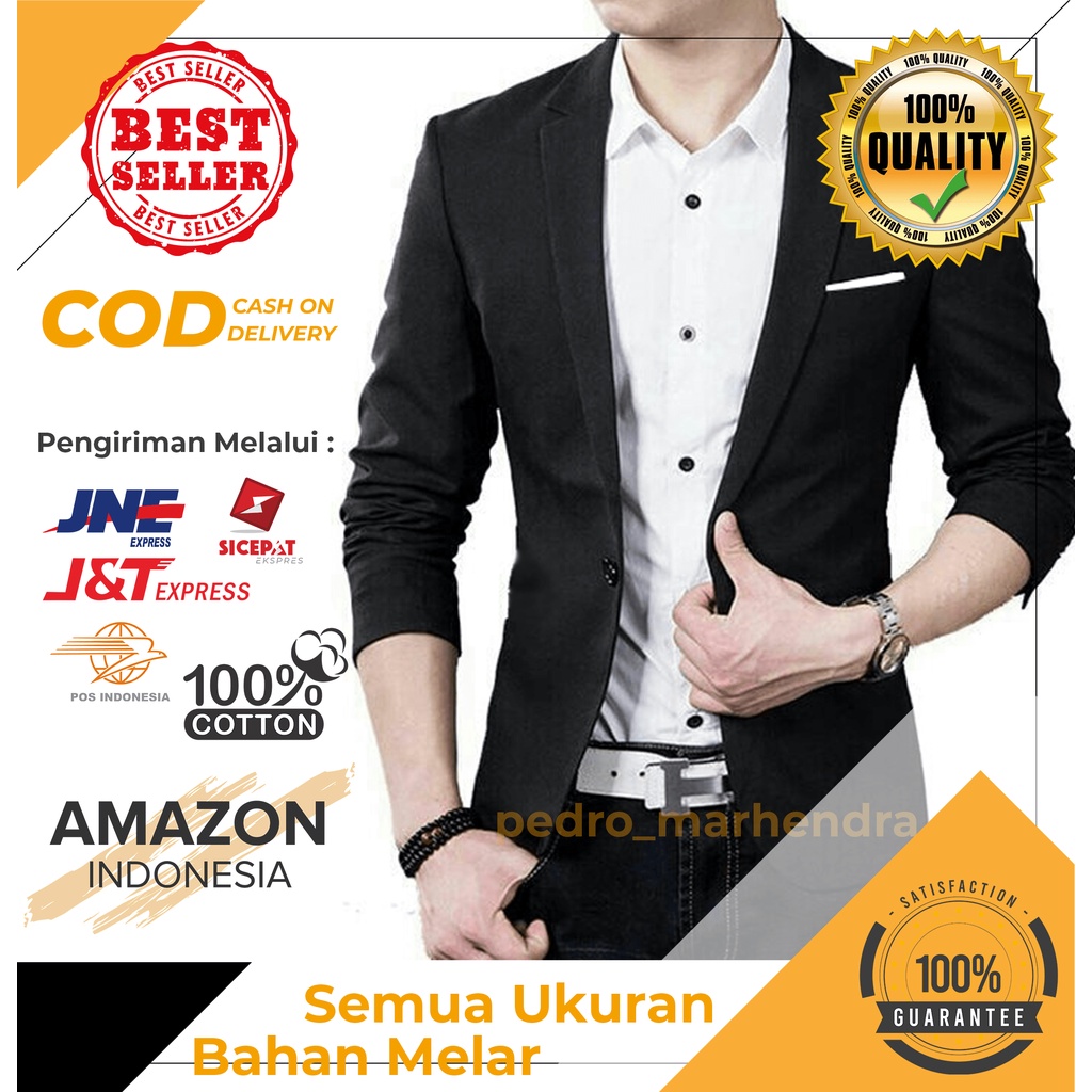 JAS BLAZER BLAZZER PRIA HITAM BAHAN KATUN PREMIUM KUALITAS IMPORT ORIGINAL JAS PRIA MADE IN JAPAN ASLI