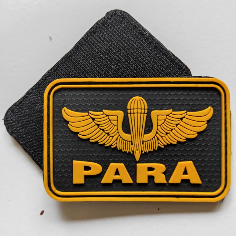 patch rubber logo WINGS PARA lis kuning/rubber patch tni/tempelan emblem karet velcro