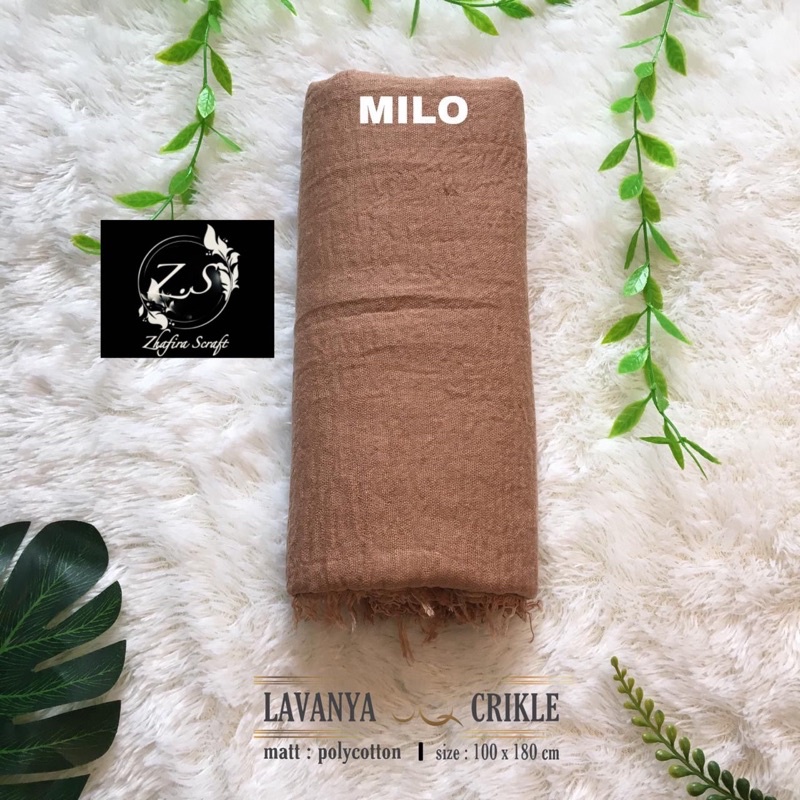 HIJAB Best Seller PASHMINA CRINKLE / CRINCLE - PASHMINA CUTTON CRINKLE / NEGRO / KUSUT-Milo