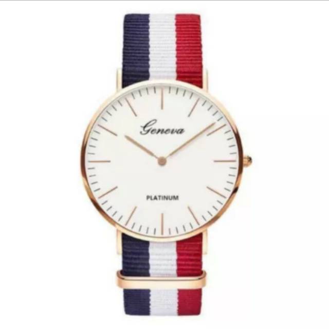 jam tangan pria wanita geneva tali canvas