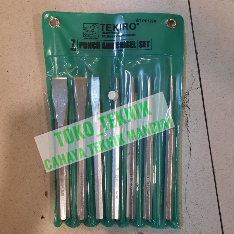 pahat set 7 pcs TEKIRO GT-PC1278 punch and chisel set