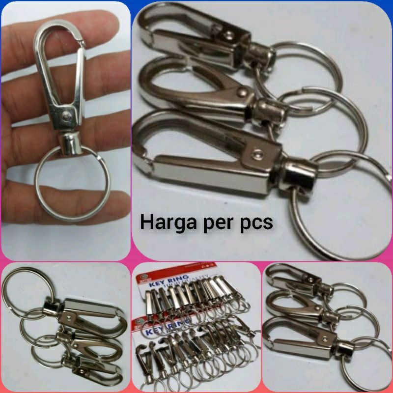 Gantungan Kunci Stainless Steel Carabiner Kuat Kokoh kunci ring diameter ring 2.5 cm