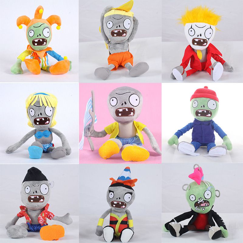 Boneka Plant Vs Zombie Bahan Plush Ukuran Hadiah Mainan Mewah Zombie