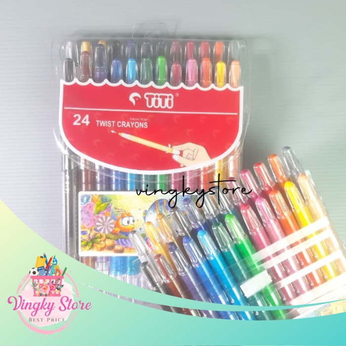 

Gaya Twist Crayon / Krayon Putar Titi Ti-Cp-24T / 24 Warna Hot Sale