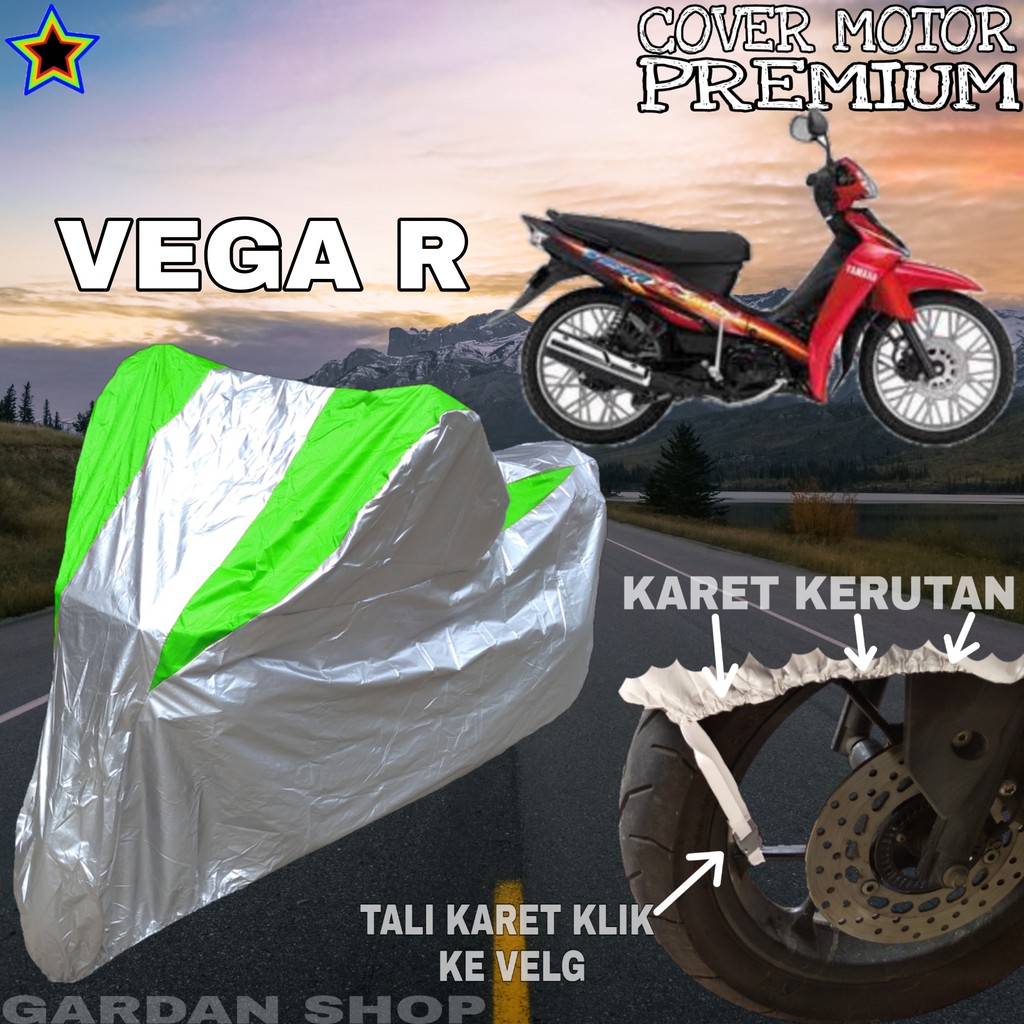 Sarung Motor VEGA R Silver HIJAU Body Cover Penutup Pelindung Motor Vega PREMIUM