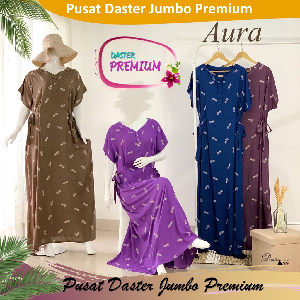Daster Arab Premium Jumbo Katun Busui fifi aura baju tidur wanita panjang lengan pendek motif pastel
