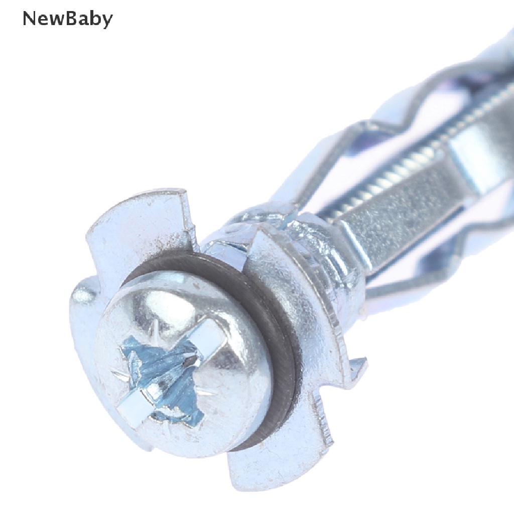 Newbaby 10Pcs M4 Plug Dinding Metal Hollow Untuk Plasterboard Drywall